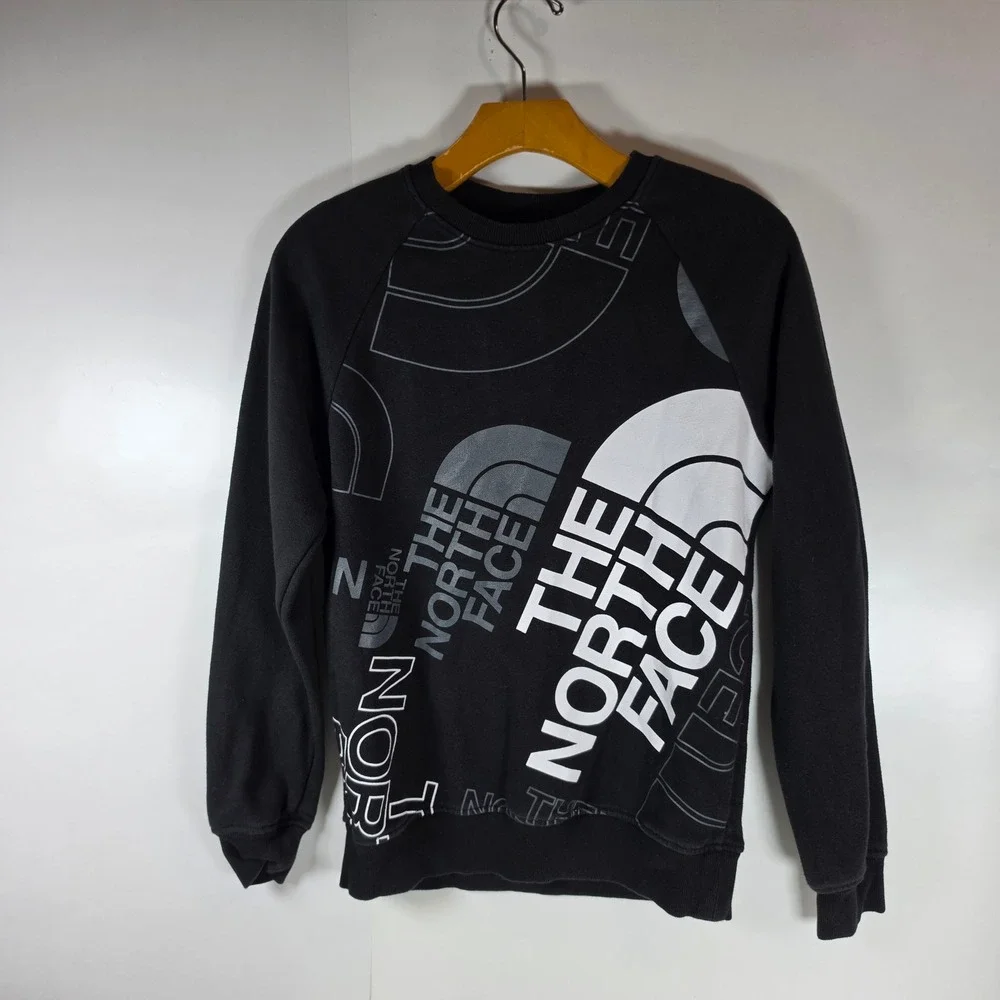 The North Face Men's Graphic Injection Crewneck Sweatshirt Black Big Logo Size S